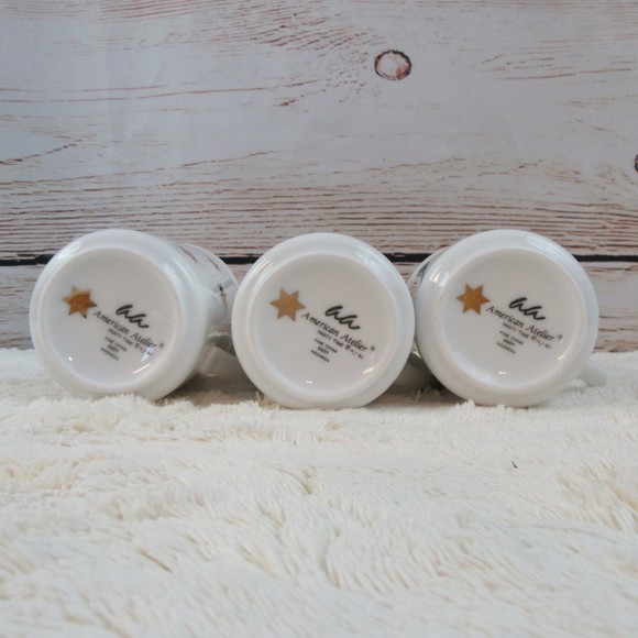 Vintage American Atelier Party time white mugs (set of 3) - Picture 4 of 4